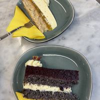 Maracuja Creme Torte und Beeren Mohn Creme Torte   at Omas Backstube in Vienna