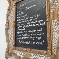 Overall description of the cakes inside the cafe at Omas Backstube in Vienna