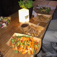 Bolo poutine, pink Persia poutine and churros  #Veganuary at Frittenwerk - Ehrenstraße in Cologne