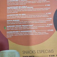 Menu at Santa Francesinha in Porto