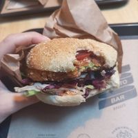 Avocado burger at The Potato Bar  in Bruges