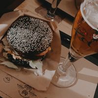 Vegan burger at The Potato Bar  in Bruges