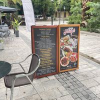 Street sign   at Nafplio Falafel in Nafplion