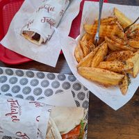 Falafel Wrap, French Fries at Nafplio Falafel in Nafplion
