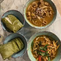 Vegan curry and sticky rice  at Rosa's Thai Cafe - Brixton in South West London