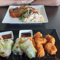 Wiener schnitzel, ocean rolls and tofu at Loving Hut - Maria Kuhn Gasse in Vienna