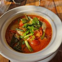Delicious spicy vegan Tom yum  #Veganuary at Patty's Secret Garden in Koh Lanta