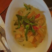 Green Curry with tofu (it was very dark, the only light came from beautiful small lamps, therefore the picture is very dark too) at Patty's Secret Garden in Koh Lanta