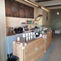 Inside : coffee maker and desserts  at Succoso NonLatteria in Asti