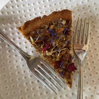 Pecan torte, soooooo good!  at The Garden Café in Granada