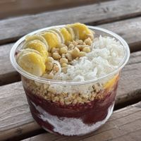 The poi açaí bowl with coconut subbed for honey  at Kula Shave Ice in Hilo