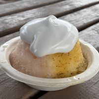 The Local, with poi added (it’s on the bottom )  at Kula Shave Ice in Hilo