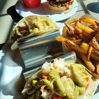 Cauliflower tacos and BBQ chickpeas sandwich at Bone Ends in Whitehall