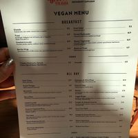 Vegan menu at Groove Train in Greensborough