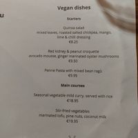 Vegan menu at Il-Mithna in Mellieha