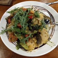 Pumpkin & eggplant ravioli w/balsamic veg at Over Board in Hillarys