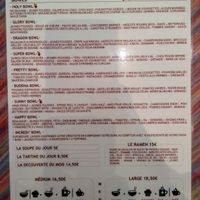 Menu 1/2 at Yummy Bowl in Brussels