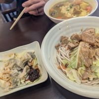 Curry, Sesam noodle and red dumplings. at Chung Yi Vegetarian - Xitun in Taichung