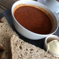 Tomato and basil soup  at Suzie's Cup of Joy in Cleethorpes