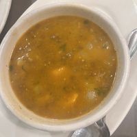 Lentil soul (contains potato and pumpkin)  at Sol Food in San Rafael