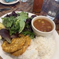 Vegetarian combo plate   at Sol Food in San Rafael