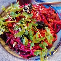 Beetroot pasta at Epiphany's Kitchen in Ghent