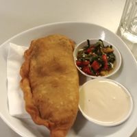 empanadas at Hummus Bar in Haifa