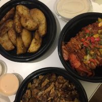 Potatoes and Jerusalem mix at Hummus Bar in Haifa