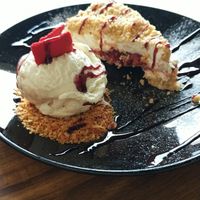 Cheese cake at Hummus Bar in Haifa