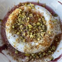 Malabi at Hummus Bar in Haifa