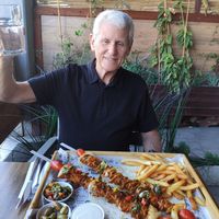 Vegan chicken kebab. Amazing at Hummus Bar in Haifa