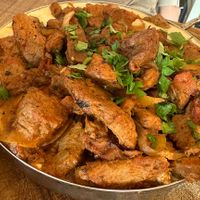 Assado “meat” with tahina   at Hummus Bar in Haifa