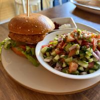 Schnitzel sandwich   at Hummus Bar in Haifa