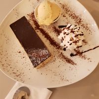 Vegan biscuit cake at Hummus Bar in Haifa