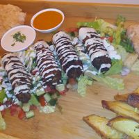 Kebab platter at Hummus Bar in Haifa