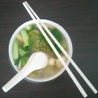 Koaw teow soup at Tanny Vegetarian House in Penang