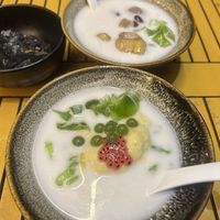 Back - traditional bowl, front - durian lovers   at Little Bowl in Hanoi