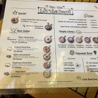 Menu  at Little Bowl in Hanoi