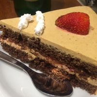 one of the three vegan cakes for dessert  at Govinda - Godoy Cruz in Mendoza