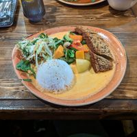 Vegan duck (veggies had butternut squash) at Gate 57 in Berlin