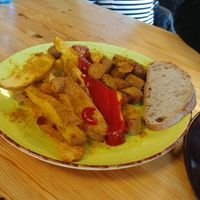 Vegan currywrust at Ágora in Leon