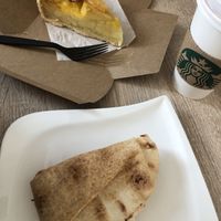 falafel wrap, apple pie and soy hot chocolate at Starbucks  in Cobham