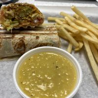 Falafel sandwich with fries at Casa de Falafel in Glendale