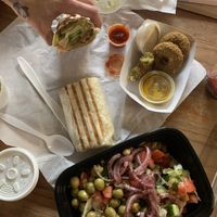 Falafel wrap & salad at Casa de Falafel in Glendale