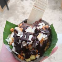 Chocolate nice cream with the toppings.  at Cruising Smoothly in Weligama