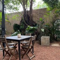 Outdoor seating  #Veganuary at Cafe Kumbuk in Colombo