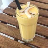 Mango smoothie  at Cafe Kumbuk in Colombo