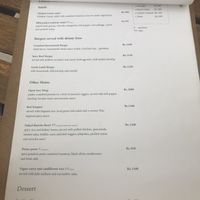 Menu  at Cafe Kumbuk in Colombo