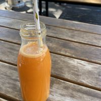 Immunity juice (orange, apple, carrot and ginger) at Sister of Soul in Richmond