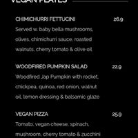 Vegan menu at Sicilian in Parramatta